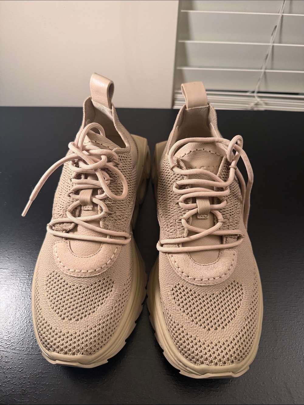 Salvatore Ferragamo Knit Lace-Up Sneakers - Beige Blush